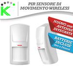SENSORE DI MOVIMENTO PIR VOLUMETRICO WIRELESS ANTENNA INTEGRATA NEW DESIGN SERIE B-N-C-X