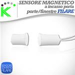 SENSORE MAGNETICO "A TUBO" FILARE DA INCASSO PORTA / FINESTRA BIANCO
