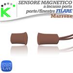 SENSORE MAGNETICO "A TUBO" FILARE DA INCASSO PORTA / FINESTRA MARRONE