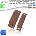 SENSORE MAGNETICO "PIATTO" FILARE PER PORTE / FINESTRE TAPPARELLE ANTIFURTO MARRONE