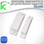SENSORE MAGNETICO "PIATTO" FILARE PER PORTE / FINESTRE TAPPARELLE ANTIFURTO BIANCO