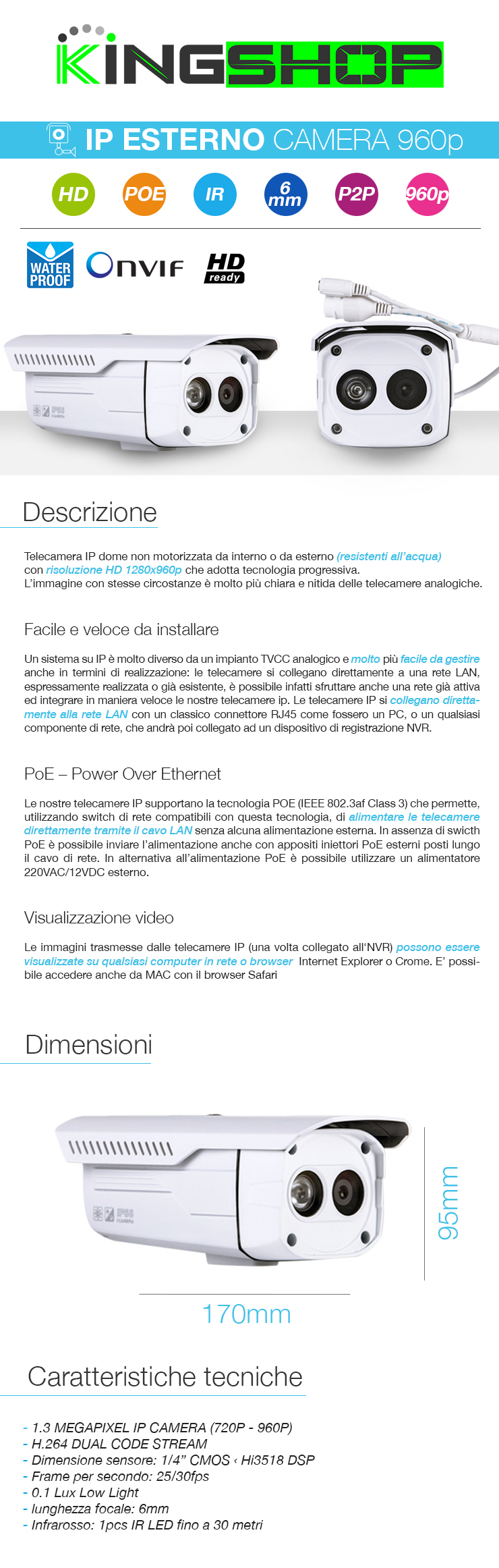 telecamera ip esterno HD